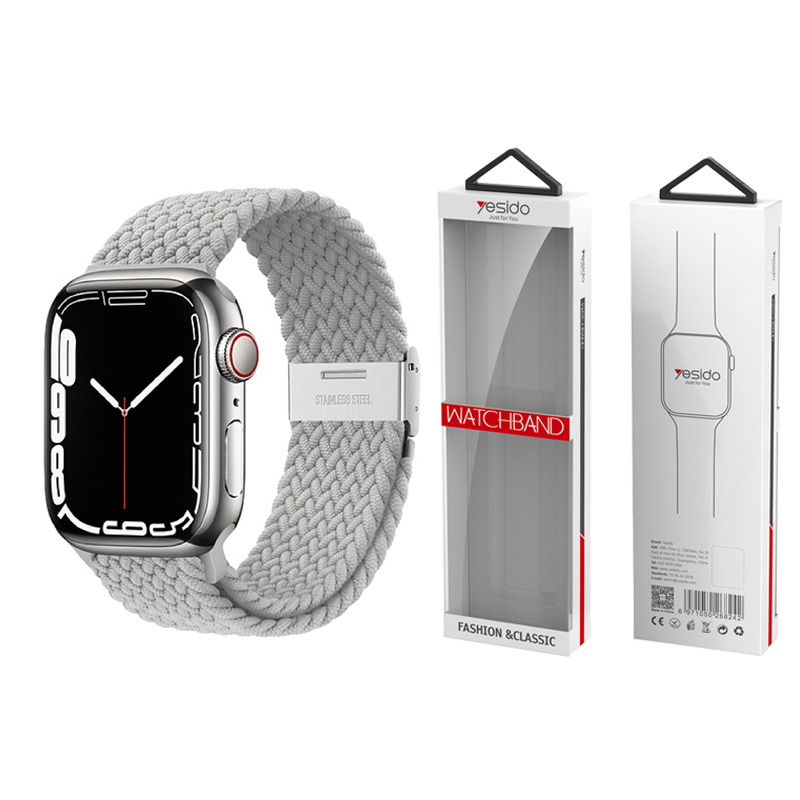 YESIDO WB23 Apple Watch punutud rihm 42/44/45 hõbedane