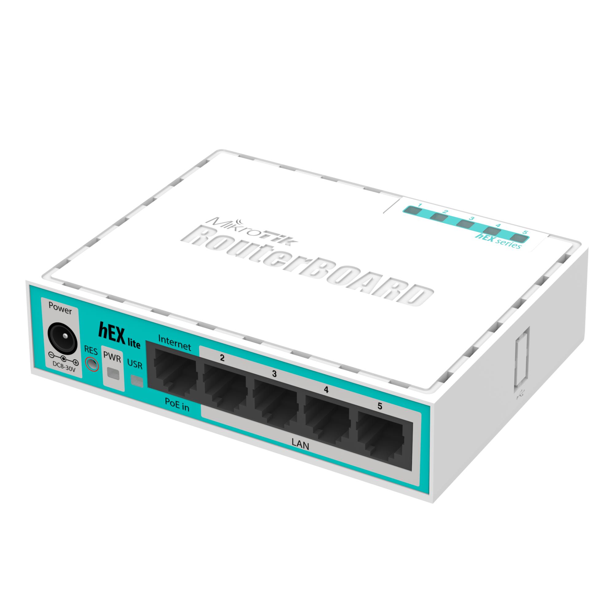 MikroTik hEX Lite RB750r2 ruuter, 5 porti, 10/100M