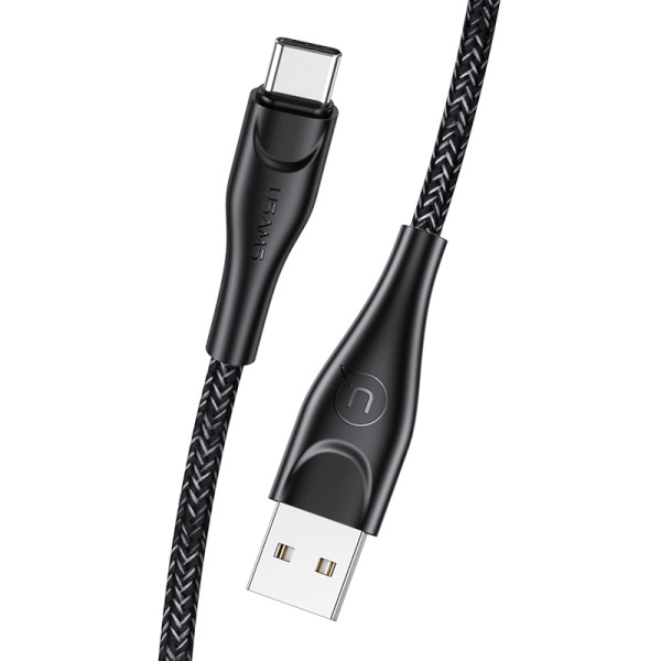USAMS Kaabel punutud U41 USB-C 1m 2A must SJ392USB01 (US-SJ392) kiirlaadimine
