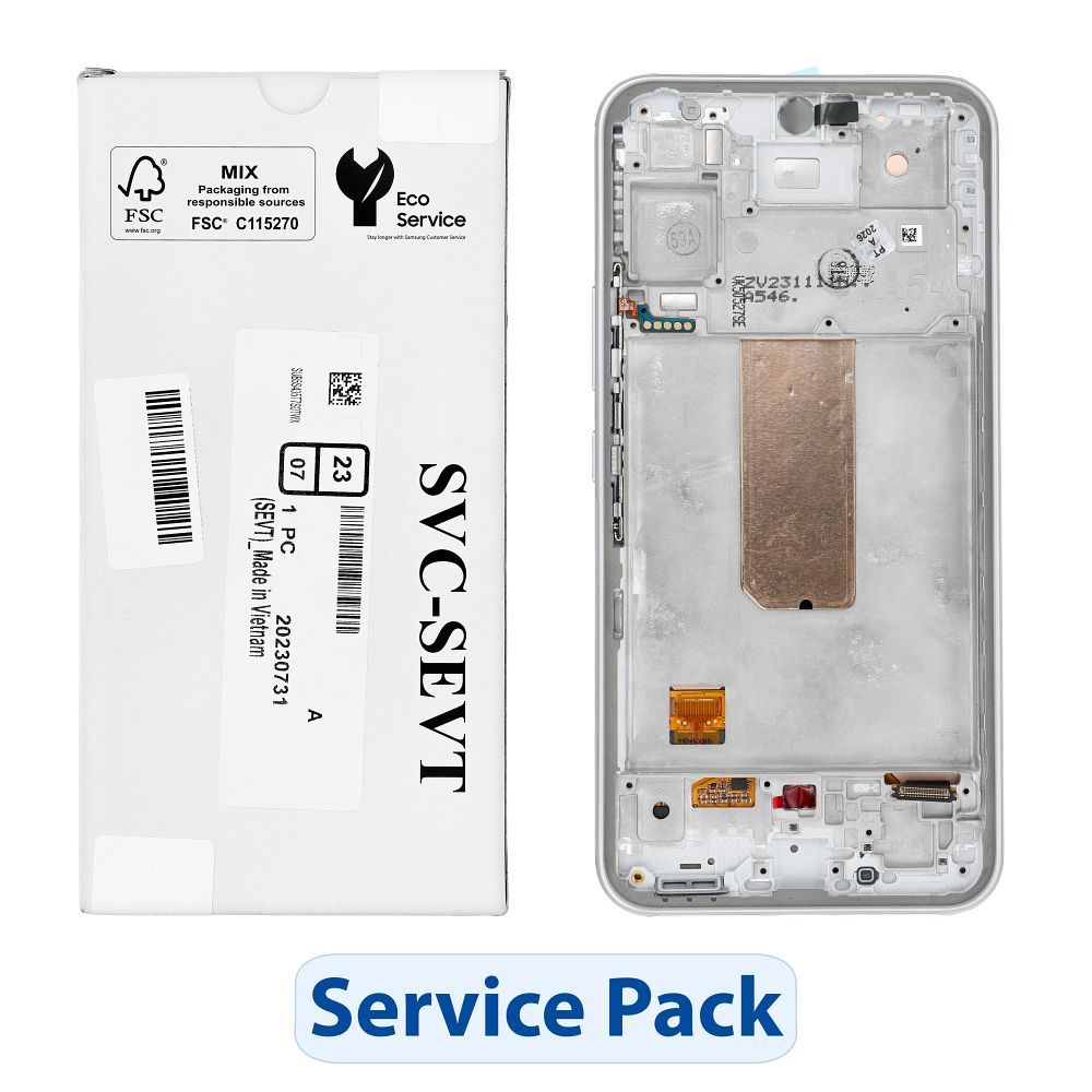 ServicePack LCD ekraan SAMSUNG A54 5G A546B valge GH82-31231B