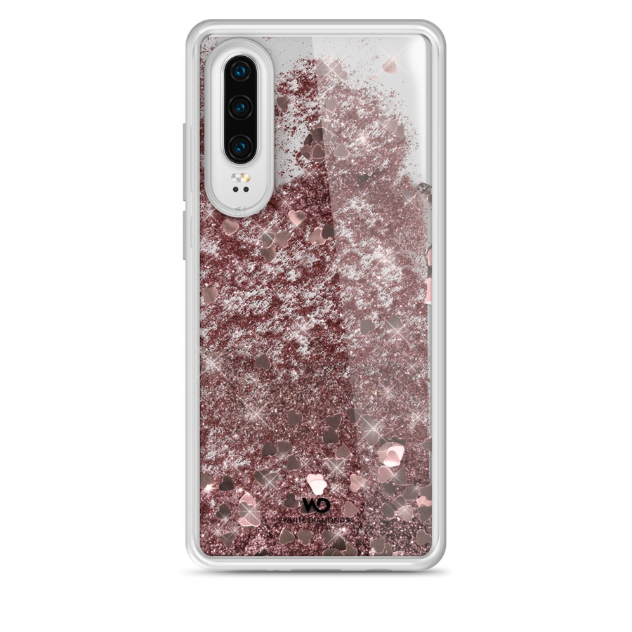 HAMA WHITE DIAMONDS Sädelev ümbris HUAWEI P30 roosa kuldne HEARTS