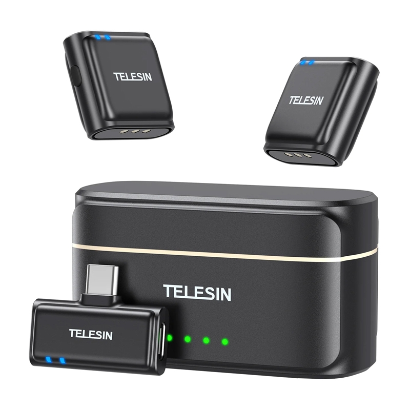 TELESIN juhtmevaba lipsumikrofon + akupank telefonidele (USB-C)