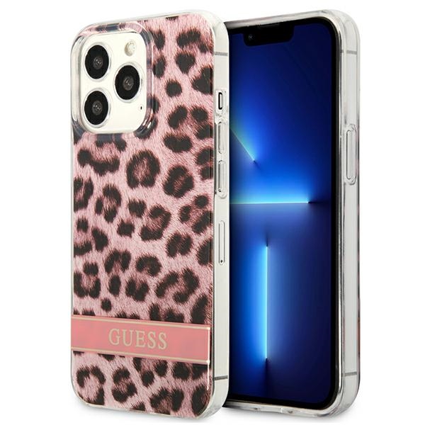 Guess GUHCP13LHSLEOP iPhone 13 Pro / 13 6.1" roosa/roosa kõvakott Leopard