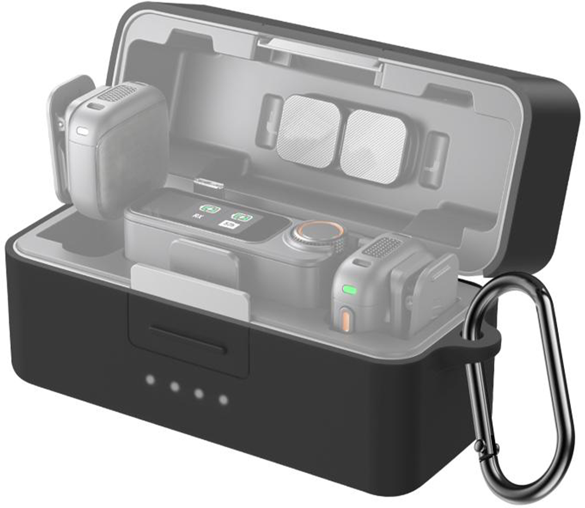 PULUZ silikoon laadimisümbris kaitsekattega DJI Mic 3 (must)