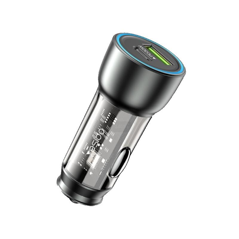 YESIDO AUTO LAADIJA Y49 PD 30W QC3.0 18W USB-A+C MUST