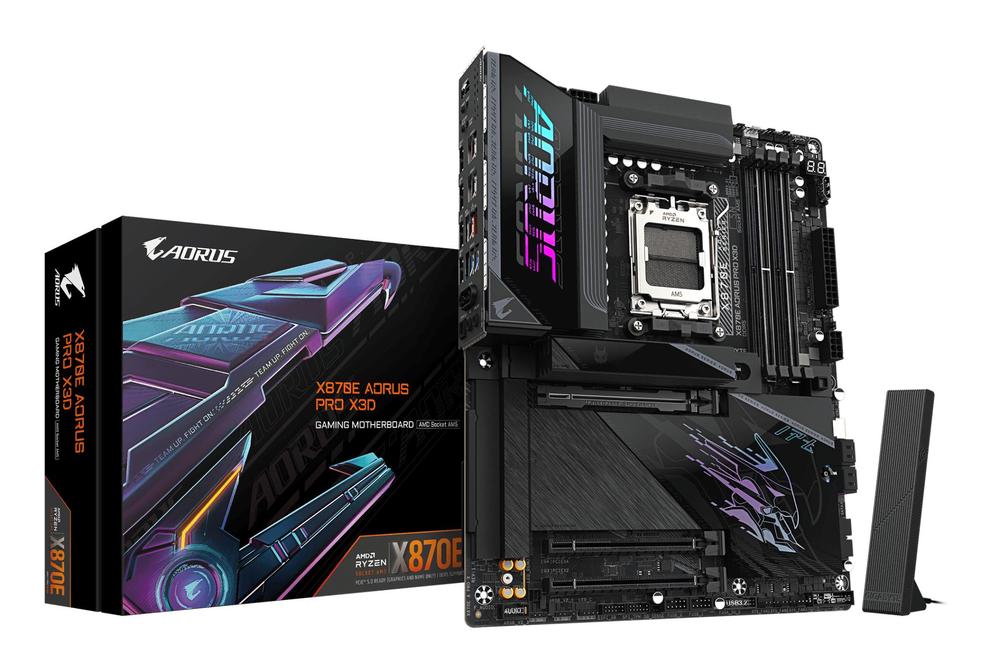 Emaplaat GIGABYTE AMD X870E AM5 ATX DDR5 4 pesa Wi-Fi Bluetooth 4xM.2