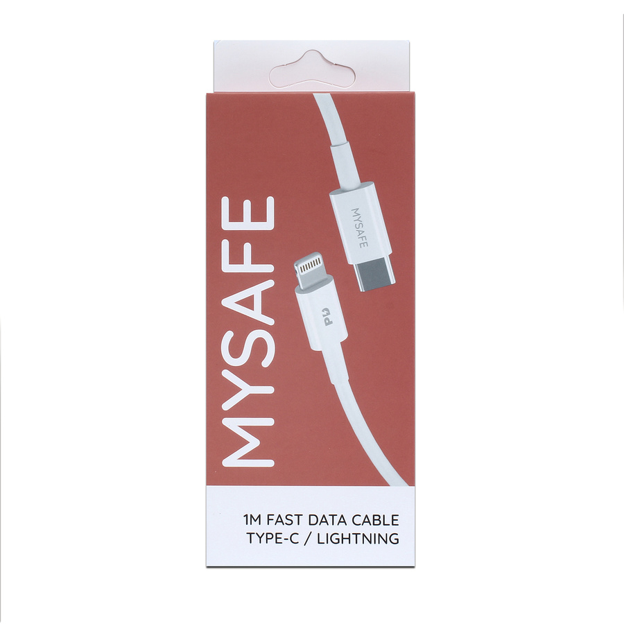 MYSAFE Kaabel CL18W TYPE-C jaoks LIGHTNING valge