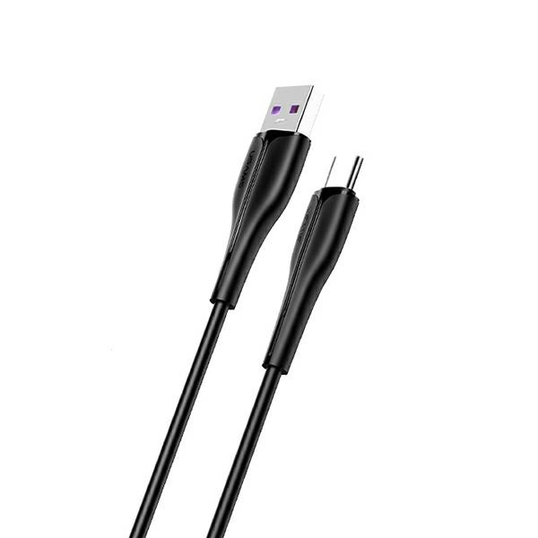USAMS Kaabel U38 USB-C 5A kiirlaadimine jaoks OPPO / HUAWEI 1M must