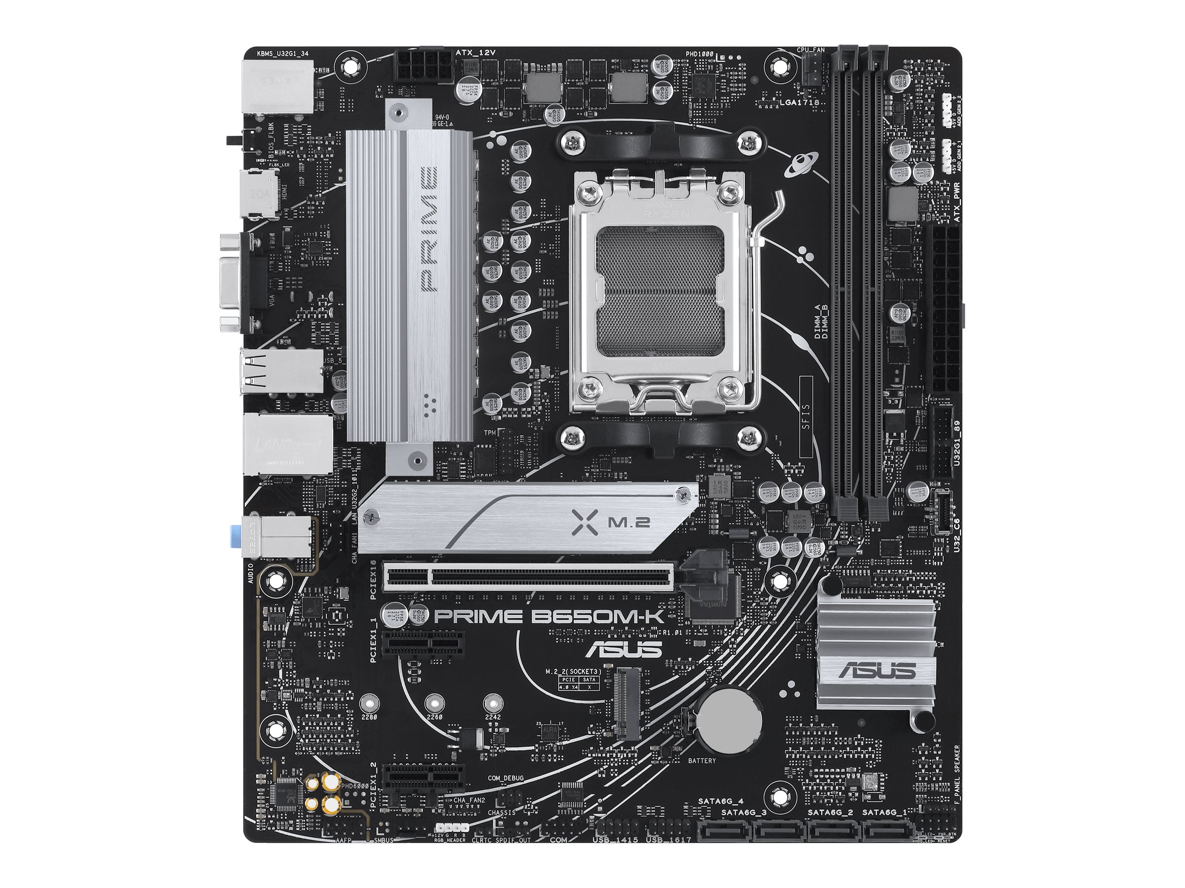 ASUS PRIME B650M-K AM5 DDR5 mATX emaplaat