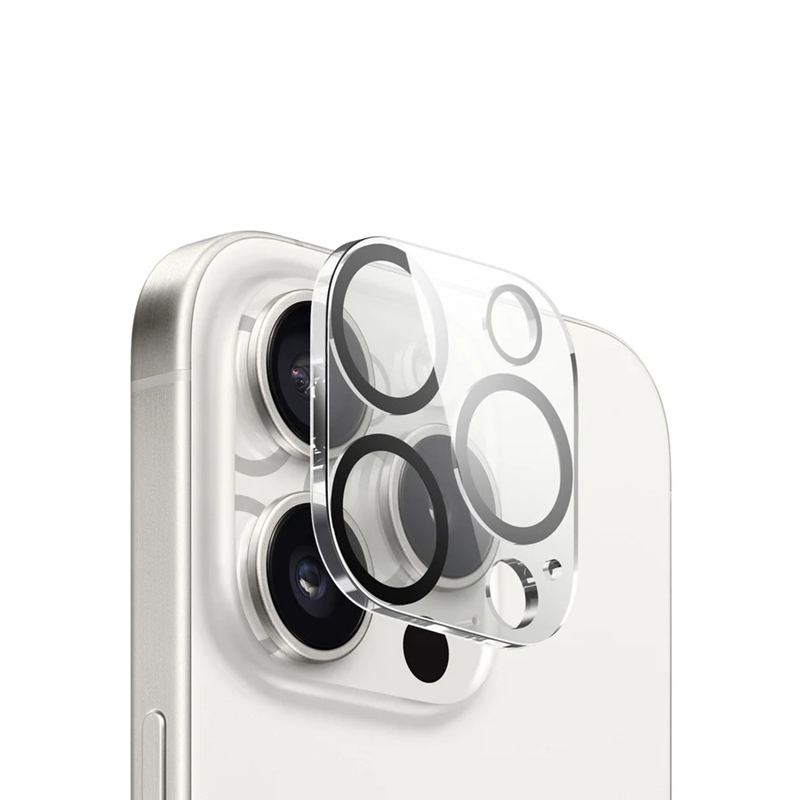 Crong Lens Shield kaameraobjektiivide kaitseklaas seadmele iPhone 15 Pro / 15 Pro Max