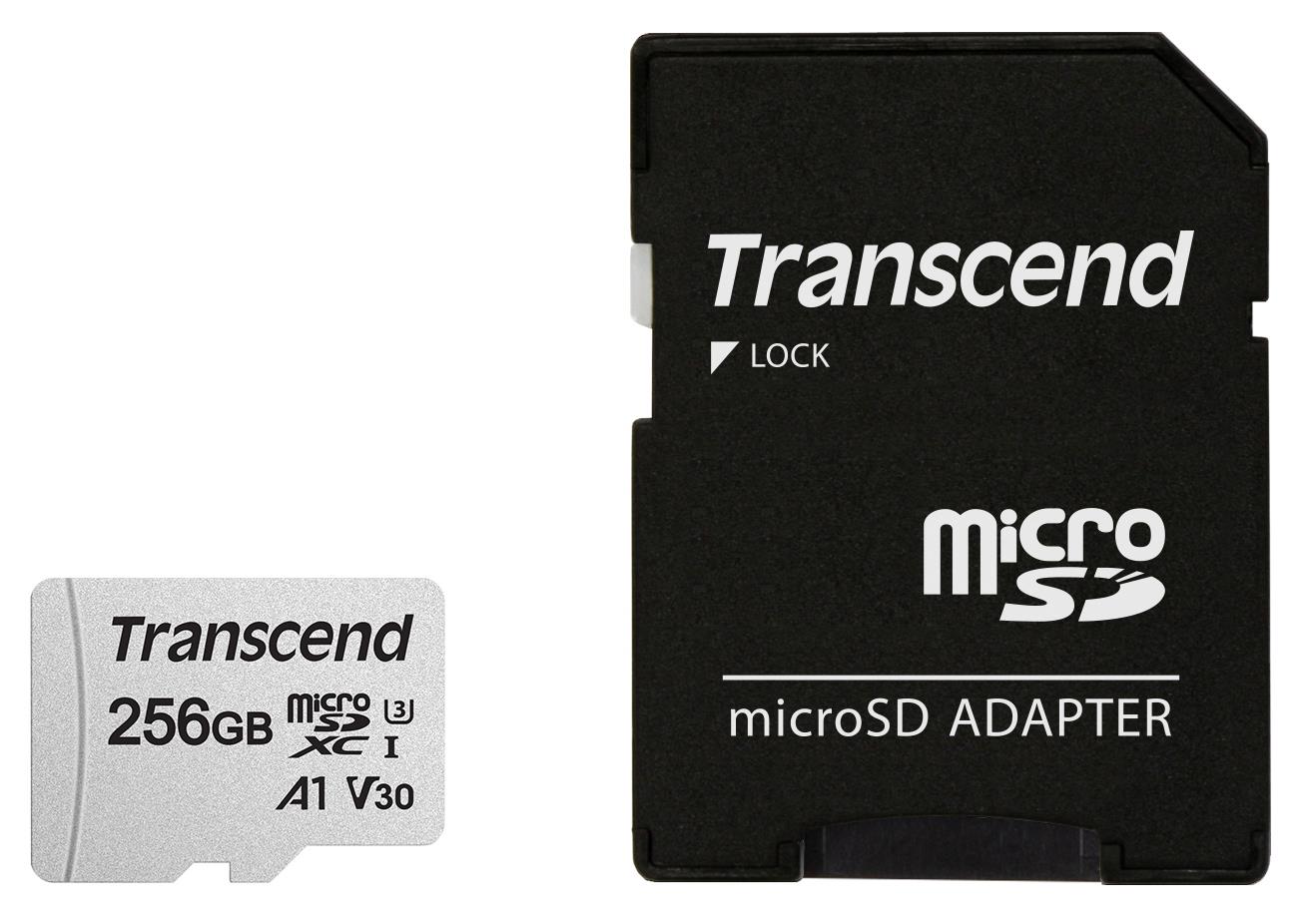 Mälukaart TRANSCEND Micro SDXC 256GB adapteriga C10