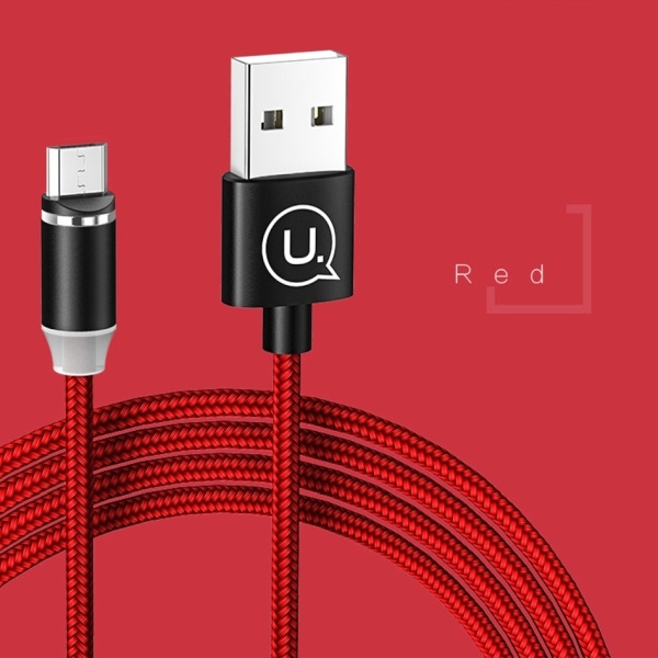 USAMS Kaabel magnetiline U-SURE MICROUSB 1M 2.1A punutud punane SJ294USB02 (US-SJ294)