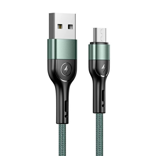 USAMS Kaabel punutud U55 2A micro USB roheline 1m SJ450USB02 (US-SJ450)