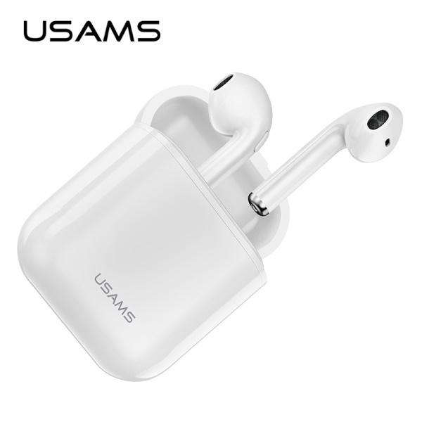 USAMS Kõrvaklapid Bluetooth 5.0 TWS LU series juhtmevabad valge BHULU01 (US-LU001)