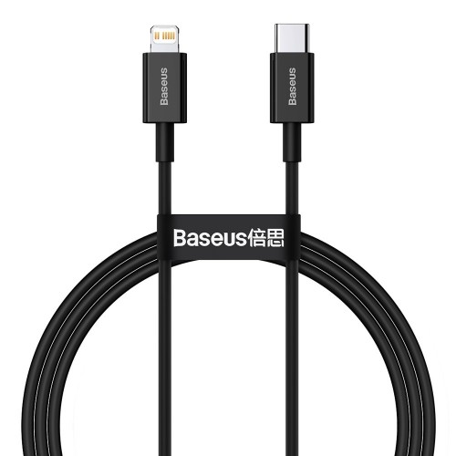 USB Kaabel Baseus "Superior" Must "Type-C / Lightning" 100cm (up to 20W)