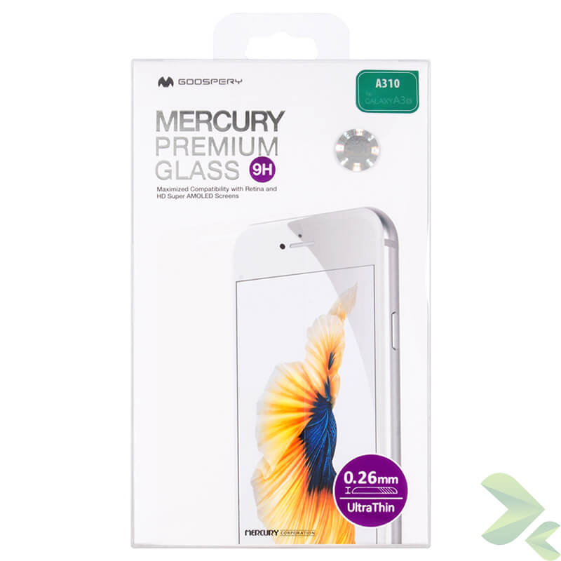 Mercury Premium Glass 9H karastatud ekraanikaitseklaas seadmele Samsung Galaxy A3 (2016)
