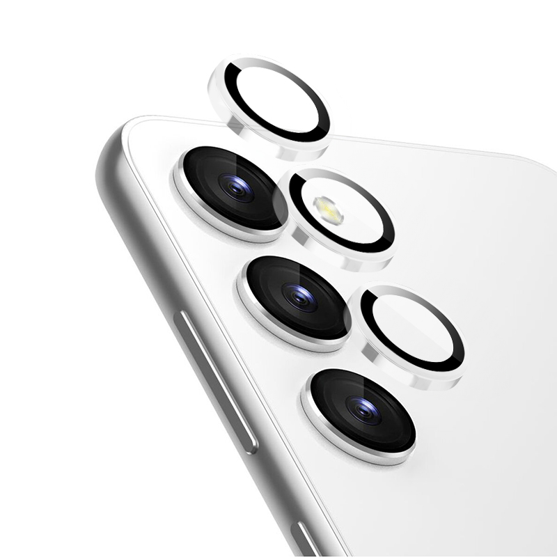 Crong Lens Ring karastatud klaasist kaamera objektiivikaitse seadmele Samsung Galaxy S24, läbipaistev
