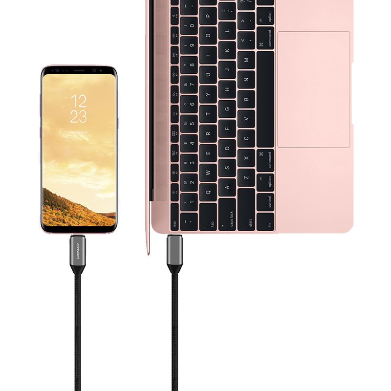 Momax Elite Link USB-C–USB-C kaabel, 1 m, PD 100 W, must