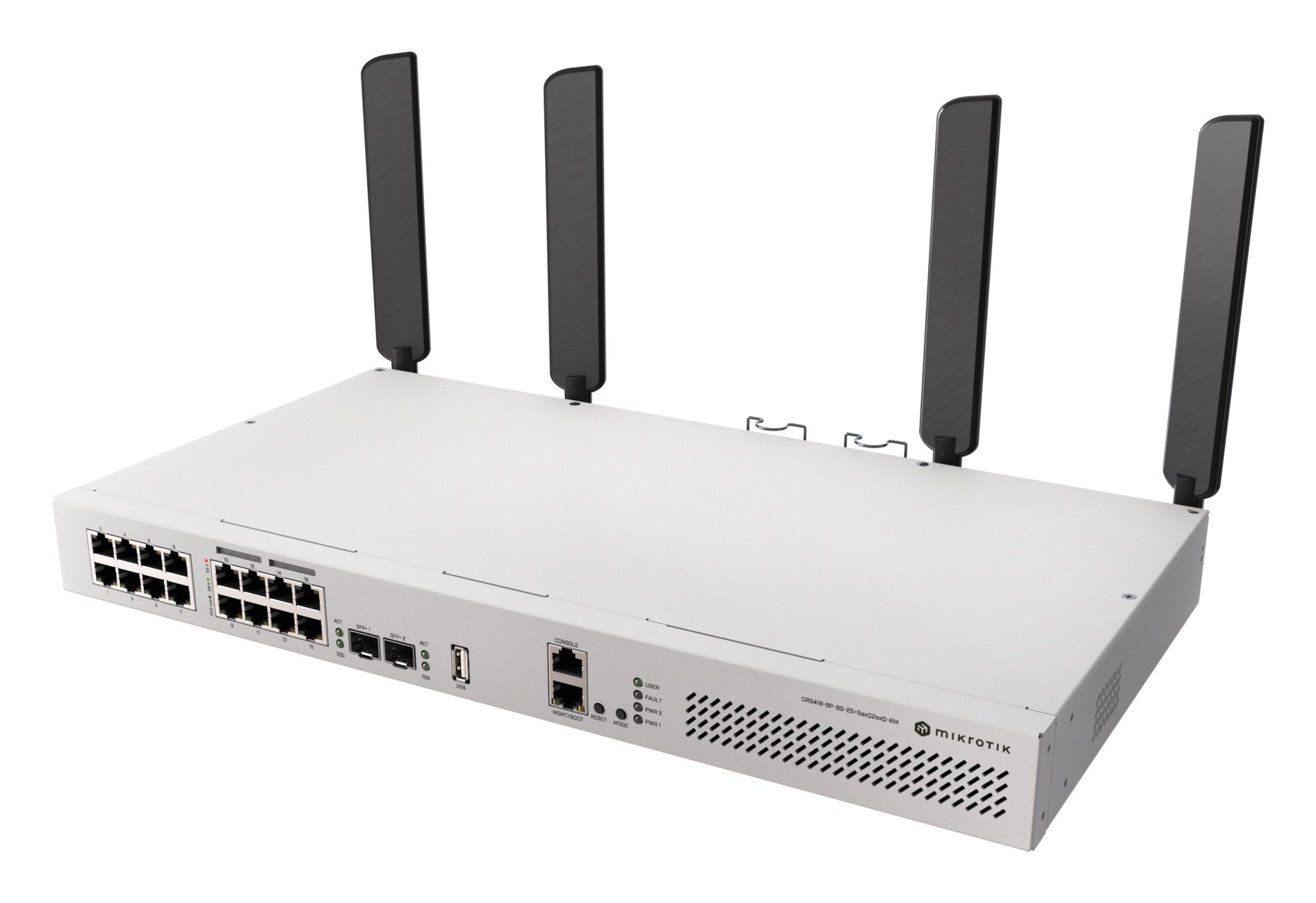 Kommutaator MIKROTIK CRS418-8P-8G-2S+RM L3 PoE 8 porti