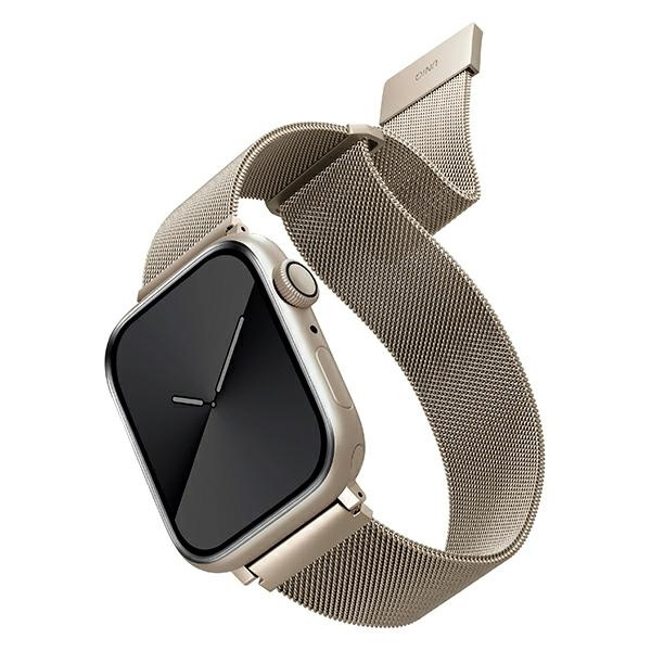 Uniq Dante roostevaba terase rihm Apple Watch 1/2/3/4/5/6/7/8/SE/SE2 42/44/45mm - beež