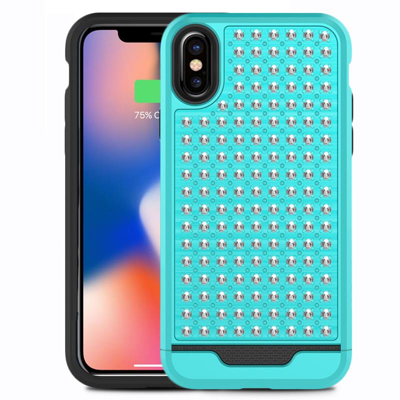 Zizo Star Diamond Hybrid ümbris seadmele iPhone X, sinakasroheline ja must