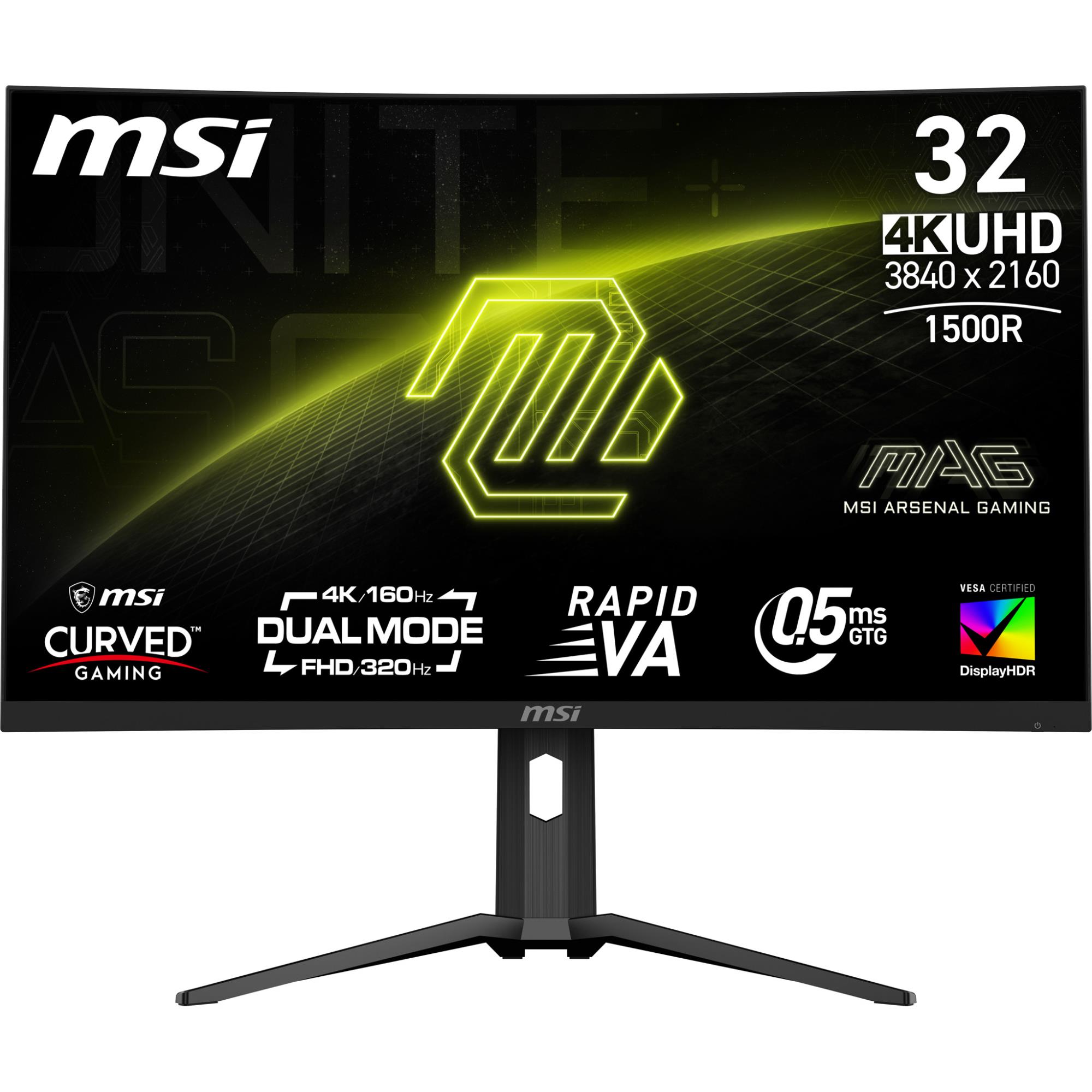 LCD monitor MSI MAG 321CUPDF 31.5" mängu kumer 4K VA 3840x2160 160Hz 0.5ms