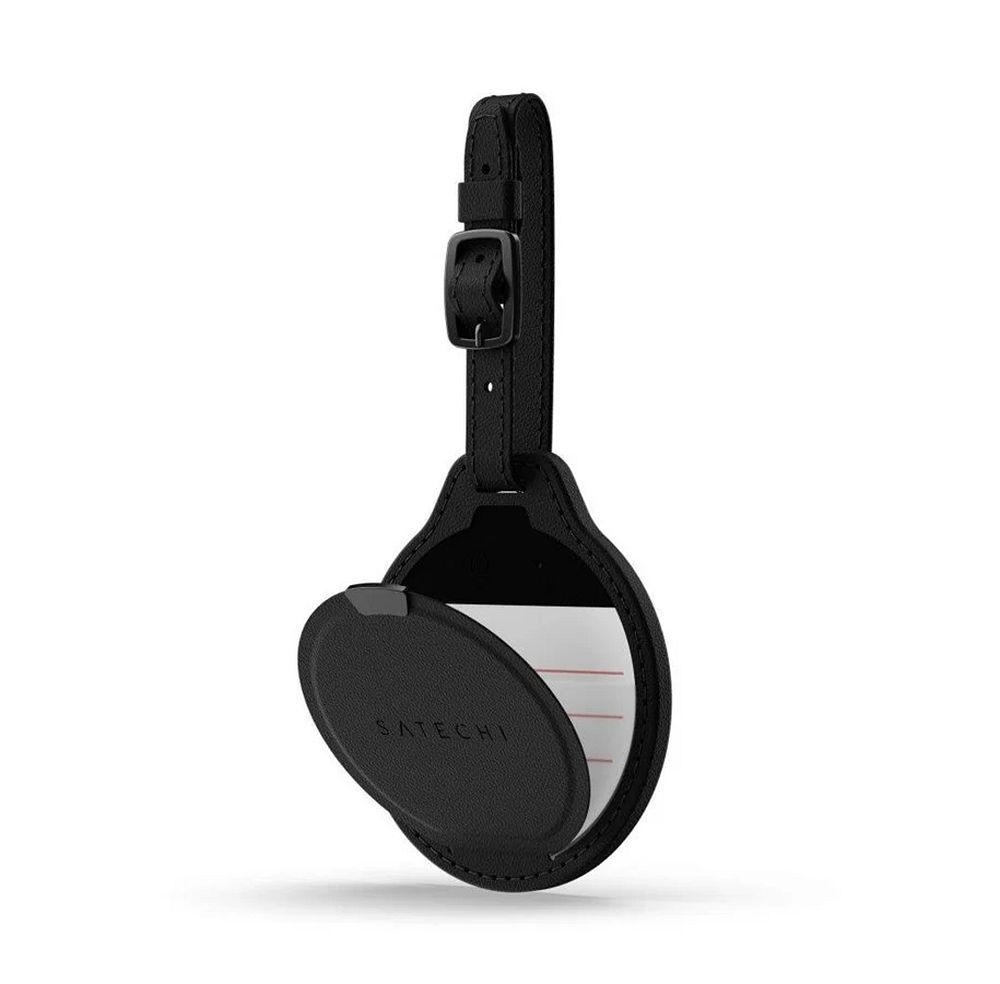 Apple Find My Satechi FindAll pagasimärgi kuju Vegan Leather ST-LFALTK mustaga ühilduv otsija
