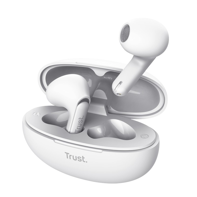 Trust Yavi - juhtmevaba Earbuds Bluetooth TWS with Charging ümbris & ENC (valge)