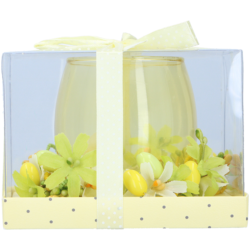 Arti Casa lihavõtteküünal klaasis, 11 cm, kollane
