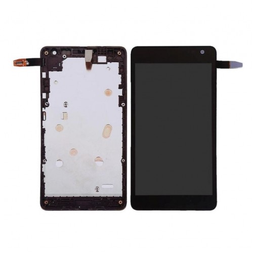 LCD ekraan ühilduv Nokia Lumia 535 raamiga must (CT2C versioon) HQ