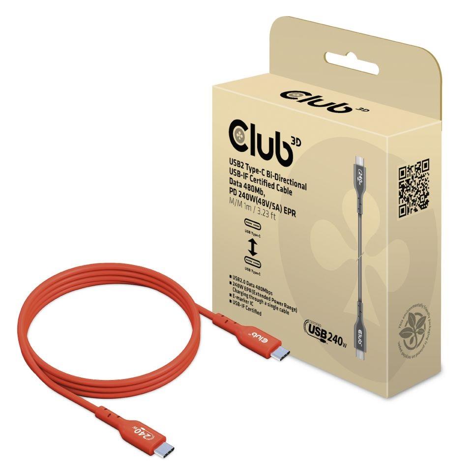 Club3D USB-C USB-C kaabel 1m M/M CAC-1511