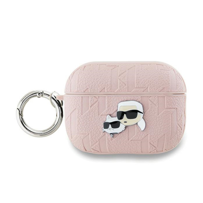 Karl Lagerfeld Monogram Karl & Choupette Head ümbris jaoks AirPods Pro 2 - roosa