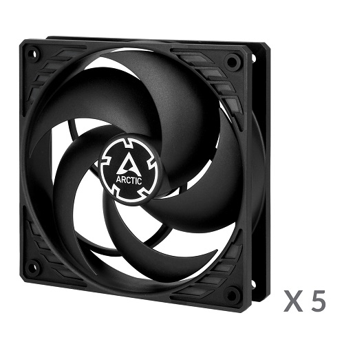 ARCTIC P12 Pressure-Optimised Fans, 3-pin, 5-fan pack, must
