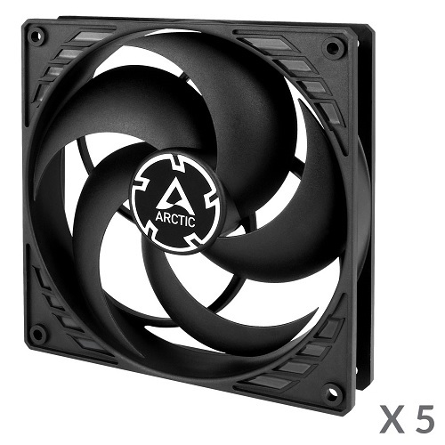 ARCTIC P14 Pressure-Optimised Fans, 3-pin, Must, 5 pcs