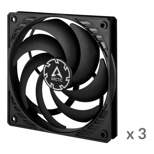 ARCTIC P12 Slim PWM PST Fans, 4-pin, 120mm, must, 3pcs