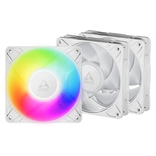 ARCTIC P12 PRO PWM PST A-RGB High-Performance Fans, 4-pin, 120mm, 3pcs (Valge)