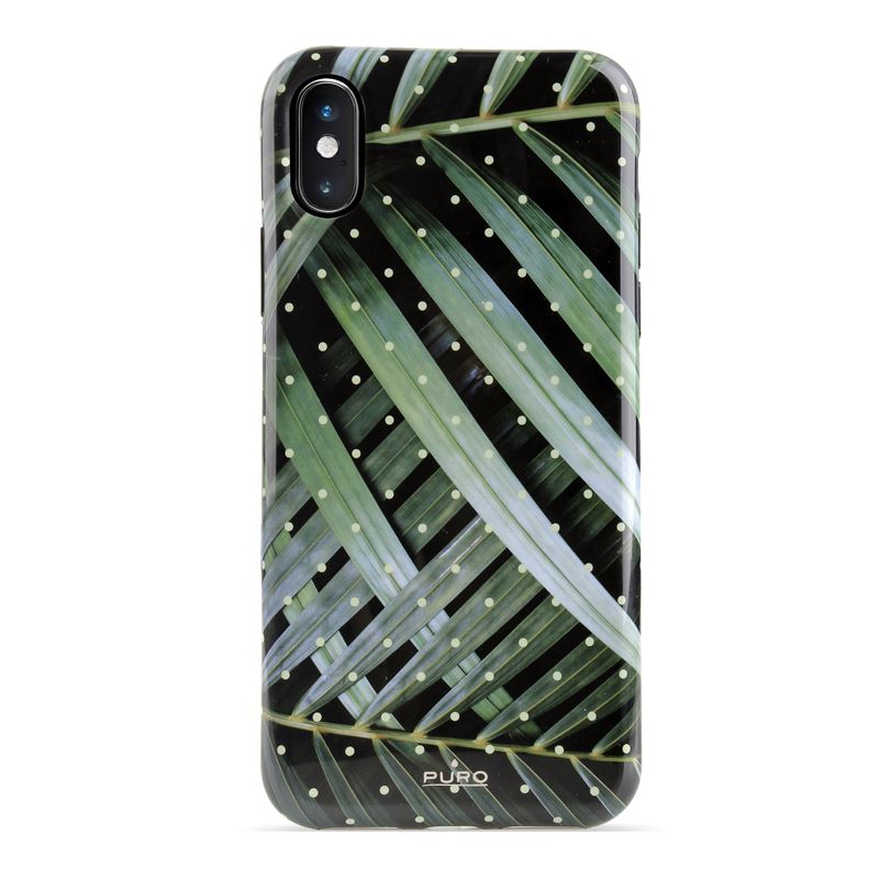 Puro Glam Tropical Leaves Brilliant Leaves ümbris seadmele iPhone XS Max