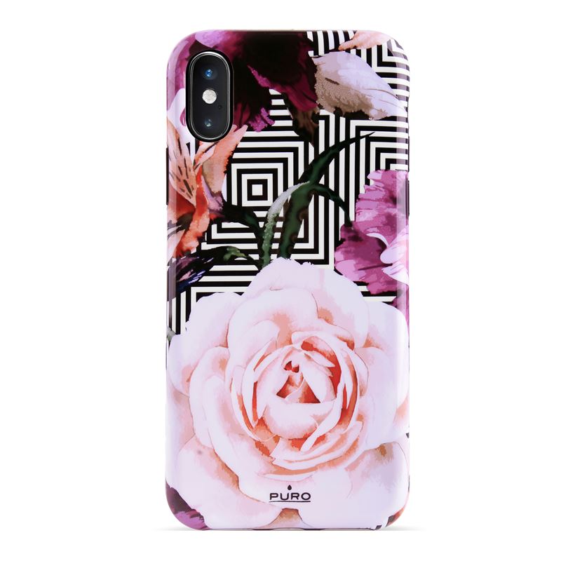 Puro Glam Geo Flowers Pink Peonies ümbris seadmele iPhone XS Max