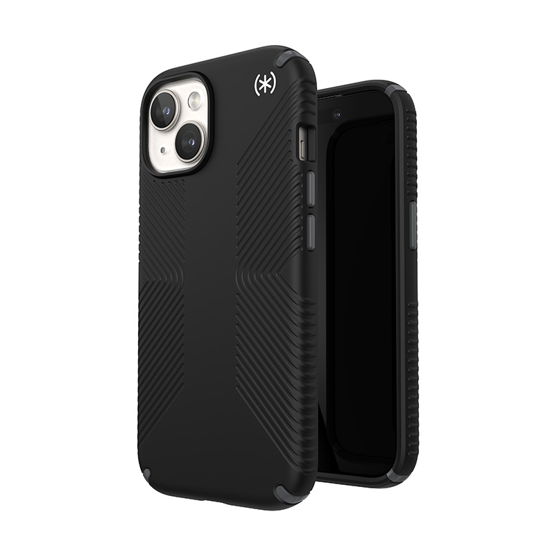 Speck Presidio2 Grip – ümbris iPhone 17e / 16e / 15 / 14 / 13 (must / hall / valge)