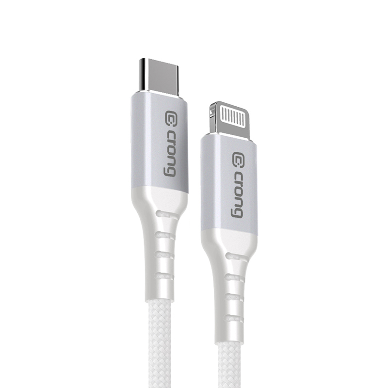 Crong Armor Link - USB-C Lightning Fast Charging MFi kaabel 150cm (valge)