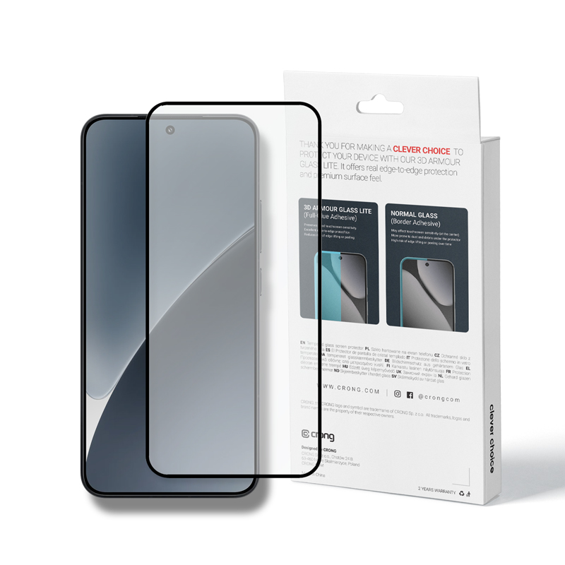 Crong 3D Armour Glass Lite full-adhesive tempered-glass screen protector for Xiaomi 15