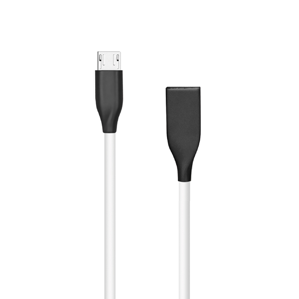 Silicone kaabel USB - Micro USB (valge, 1m)