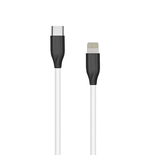 Silicone kaabel USB Type-C - Lightning (valge, 1m)