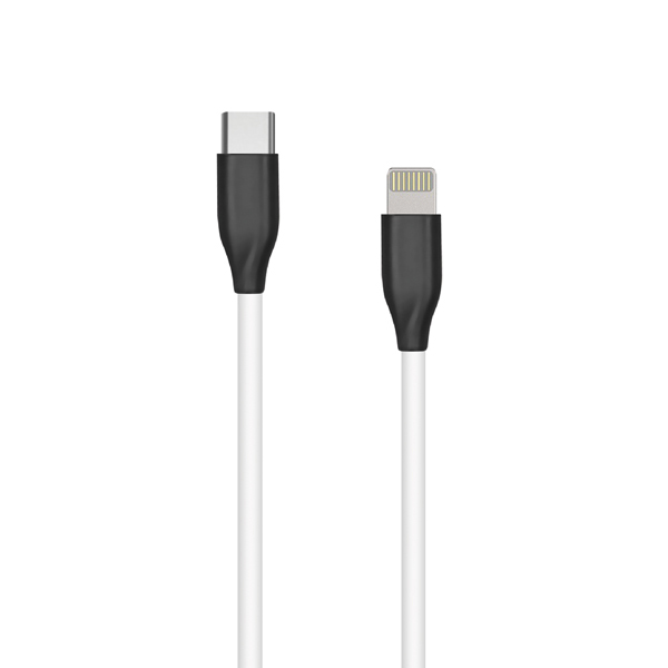 Silicone Kaabel USB Type C- Lightning, 2m (valge)