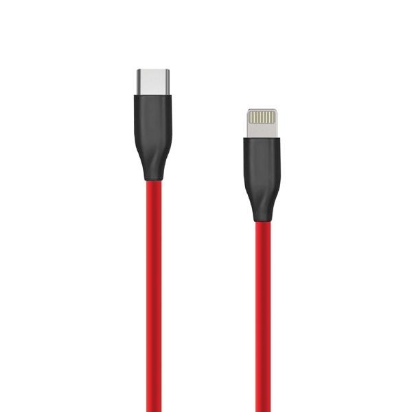 Silicone Kaabel USB Type C- Lightning, 2m (punane)