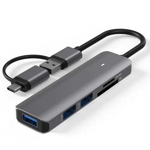 Adapter USB 3.0 - 3 x USB 3.0, SD, TF