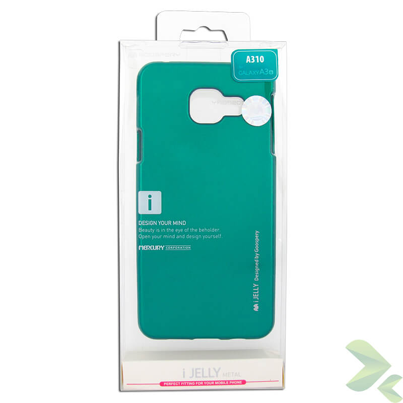 Mercury I-Jelly ümbris seadmele Samsung Galaxy A3 (2016), roheline