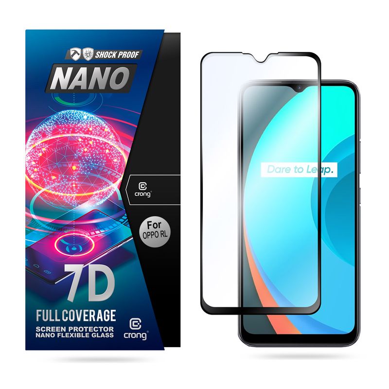 Crong 7D Nano paindlik Glass - 9H Hybrid Glass Full Screen OPPO realme C11