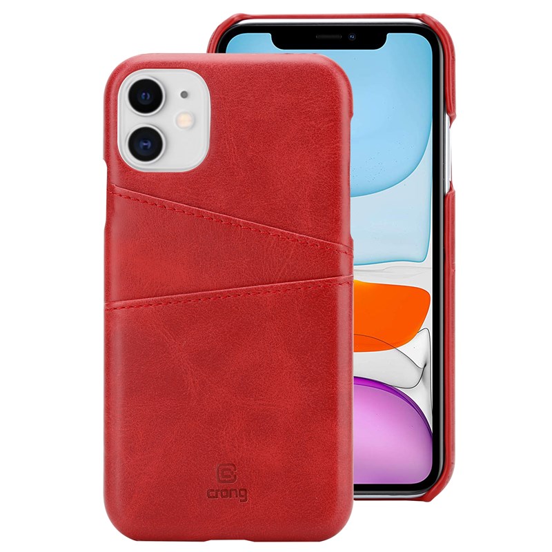 Crong Neat Cover ümbris seadmele iPhone 11 Pro, kaarditaskutega, punane