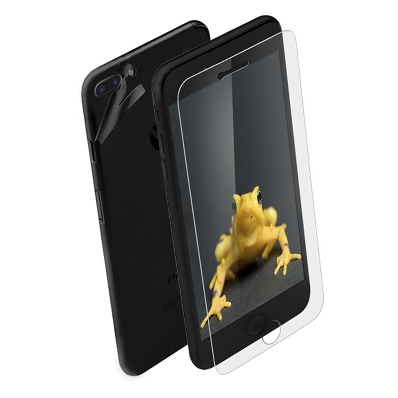 Wrapsol Hybrid 9H karastatud ekraanikaitseklaas ja tagakülje kaitsekile seadmele iPhone 7 Plus